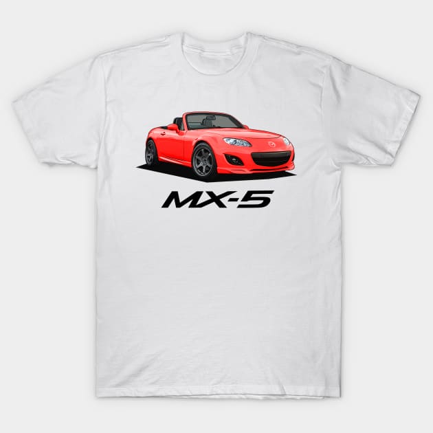 Mazda MX-5 Miata NC - NC2 Red T-Shirt by Woreth